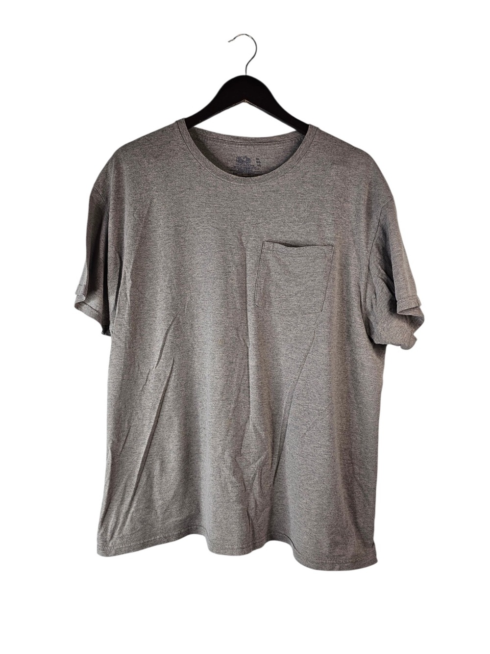 Fruit of the Loom Mens Heather Gray Short Sleeve Pocket T-Shirt Size XL